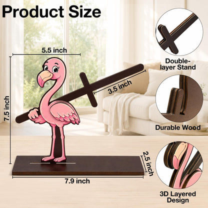 Funny Flamingo Toilet Paper Holder, 3D Pink Flamingo Bathroom Decor, Cute Cartoon Animal Toilet Paper Roll Holder Free Standinging for Bathroom Home, Fun Gift for Home, Friends & Family