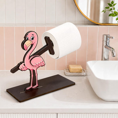 Funny Flamingo Toilet Paper Holder, 3D Pink Flamingo Bathroom Decor, Cute Cartoon Animal Toilet Paper Roll Holder Free Standinging for Bathroom Home, Fun Gift for Home, Friends & Family