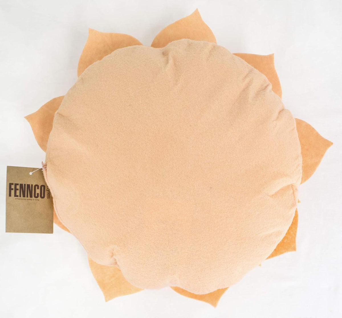 Handmade 3D Heart-Shaped Petals Flower Decorative Throw Pillow Cover 16" Round - Peach Floral Pillow Case for Couch, Home Décor and Holiday, Housewarming Gift