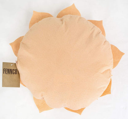 Handmade 3D Heart-Shaped Petals Flower Decorative Throw Pillow Cover 16" Round - Peach Floral Pillow Case for Couch, Home Décor and Holiday, Housewarming Gift