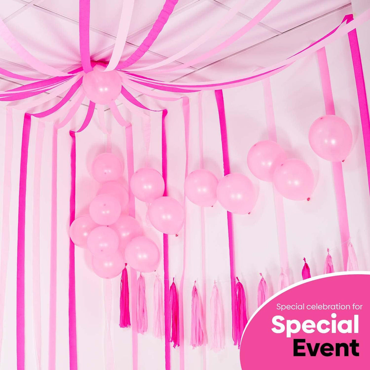 8 Pink Streamers, 656ft Pack of Crepe Paper Bachelorette Party Decorations