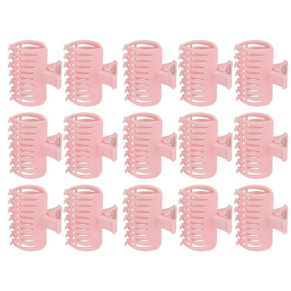 15PCS Hot Roller Clips, Curler Claw Clips for Girls Women, Hair Section Fixing Clamps, Holding Hairdressing Tool for Long and Medium Hair (Pink)