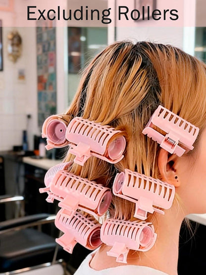 15PCS Hot Roller Clips, Curler Claw Clips for Girls Women, Hair Section Fixing Clamps, Holding Hairdressing Tool for Long and Medium Hair (Pink)