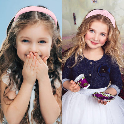 Headbands for Women 7 Pcs Different Pink Fashion Knotted Solid Head Bands Pearl Headband Non Slip Hair Band for Womens Gilrs Thin Thick Short Hair Face Wash Hair Accessories