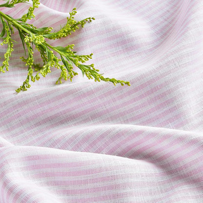 Solino Home 100% Pure Linen Napkins Set of 4 - Narrow Stripe Pink and White Cloth Dinner Napkins 20x20 Inch, Handcrafted Machine Washable - Spring, Summer