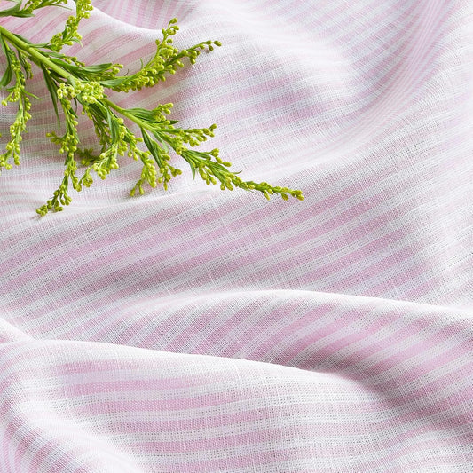 Solino Home 100% Pure Linen Napkins Set of 4 - Narrow Stripe Pink and White Cloth Dinner Napkins 20x20 Inch, Handcrafted Machine Washable - Spring, Summer