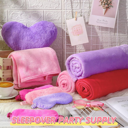 18 Pcs Kids Sleepover Party Supplies for Girl, 3 Colors, 12 x 11 Inch