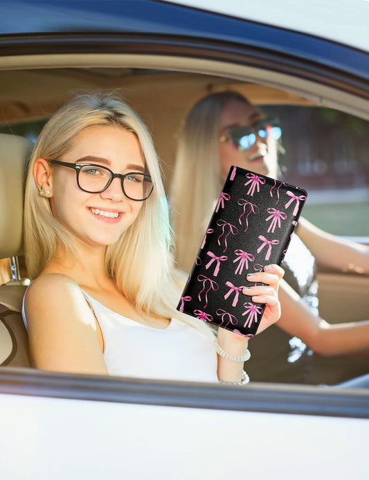 Car Registration and Insurance Holder, Pink Bow