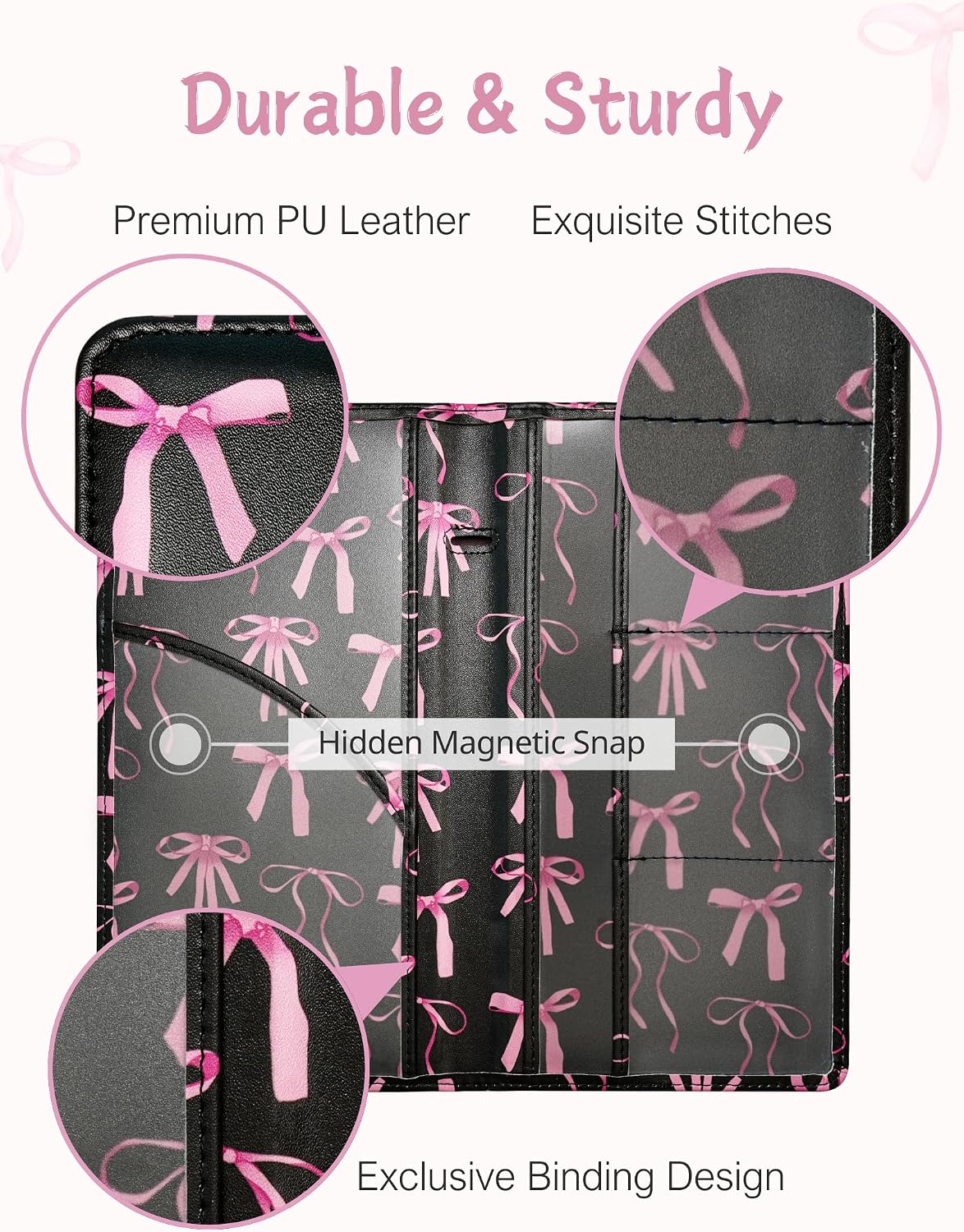 Car Registration and Insurance Holder, Pink Bow
