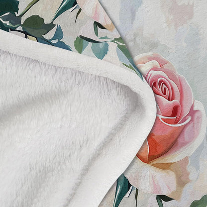 Throw Blanket Twin for Couch Pink Bedding Soft Lightweight Plush Blankets, Sofa Bed Office Chair Throws for Boys Girls Watercolor Style Rose Pattern Blanket Throws for All Seasons 40" x 50"