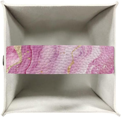 Pink Marble Tissue Holder Fashion House Tissue Box Cover for Home Decor Pu Leather Cat Decorative Paper Case Organizer Holder for Car