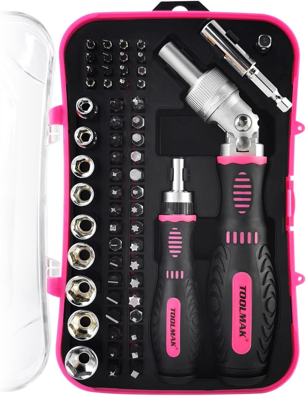 Ratcheting Screwdriver Set, 61pcs Socket & Precision Bit Set