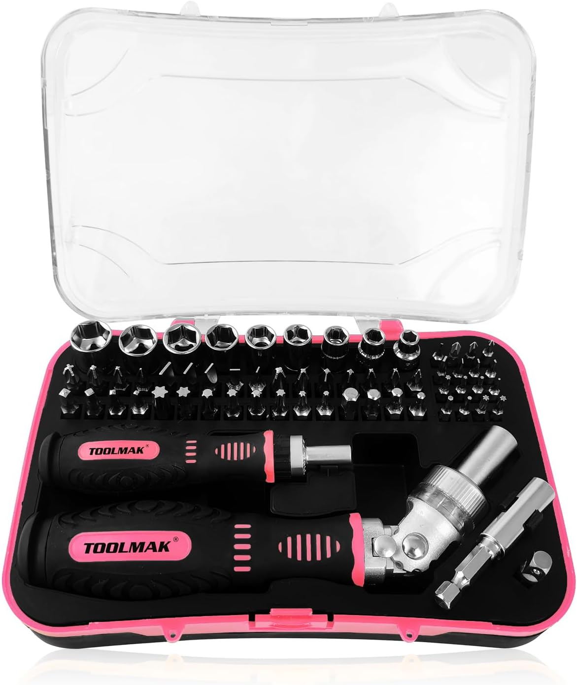 Ratcheting Screwdriver Set, 61pcs Socket & Precision Bit Set