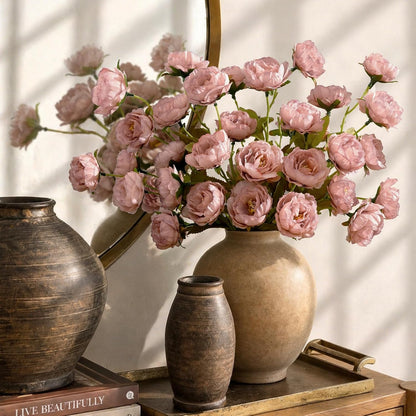 6 Pcs 31" Peonies Artificial Flowers, Real Look Large Faux Silk Flowers with 36 Blooms for DIY Wedding Centerpieces, Vase Filler, Rustic Home Decor - Pink