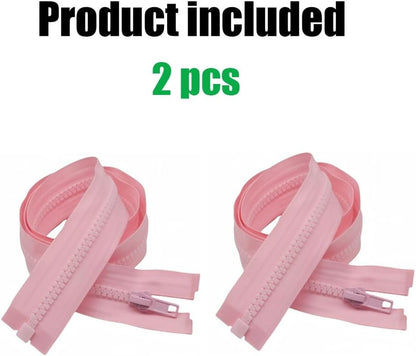2PCS 8 Inch #5 Separating Jacket Zippers Bulk for Sewing Pink