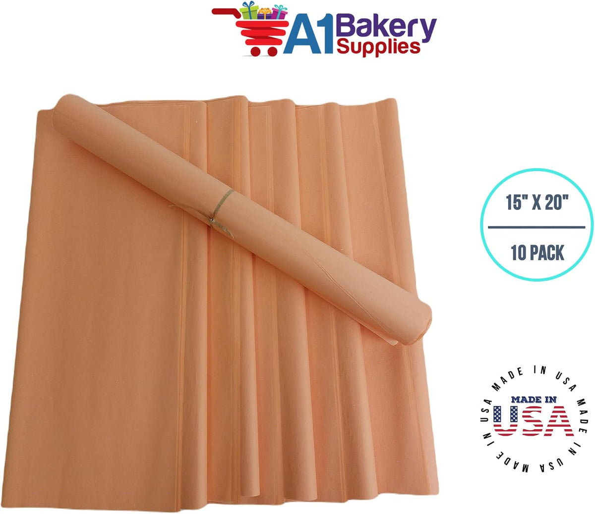 Gift Wrapping Tissue Paper 15X20 10 Pack (Peach)