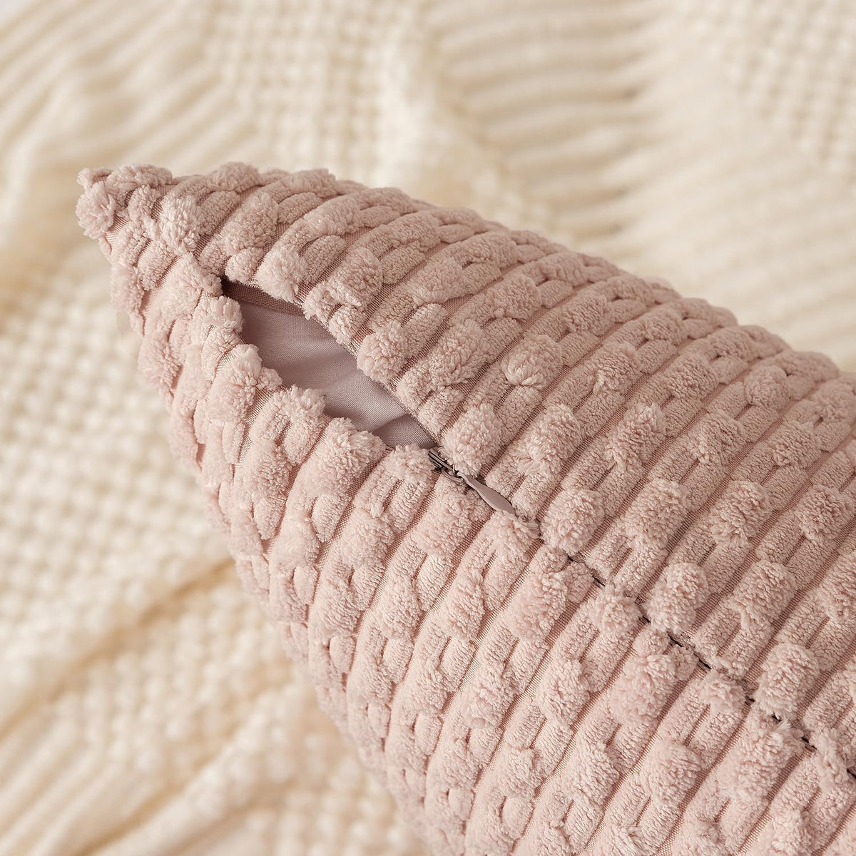 Soft Corduroy 20"x54" Body Pillow Cover 1 Pack, Light Pink