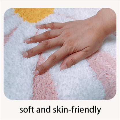 Bath Mat, Bathroom Rugs Non Slip Washable Thin Absorbent Quick Dry, Flower Shaped Rug for Bedroom Kitchen Toilet Floors (Pink,66 * 66cm)