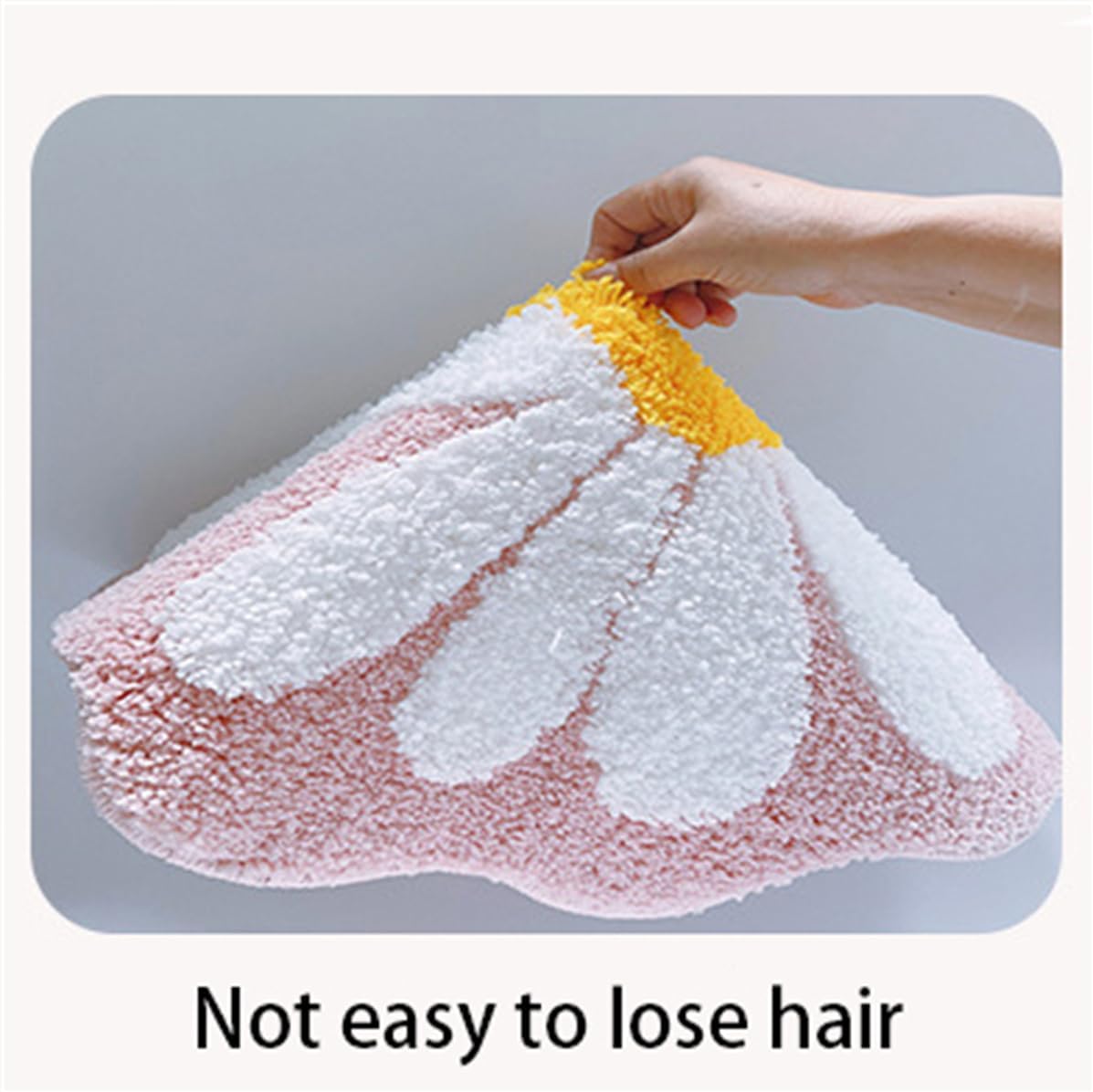 Bath Mat, Bathroom Rugs Non Slip Washable Thin Absorbent Quick Dry, Flower Shaped Rug for Bedroom Kitchen Toilet Floors (Pink,66 * 66cm)