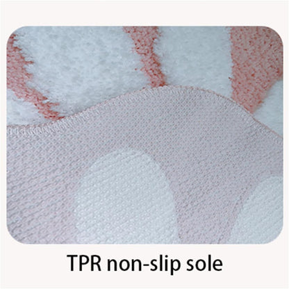 Bath Mat, Bathroom Rugs Non Slip Washable Thin Absorbent Quick Dry, Flower Shaped Rug for Bedroom Kitchen Toilet Floors (Pink,66 * 66cm)