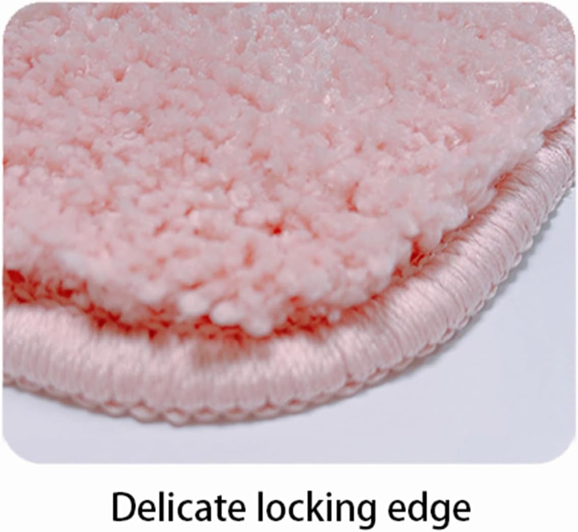 Bath Mat, Bathroom Rugs Non Slip Washable Thin Absorbent Quick Dry, Flower Shaped Rug for Bedroom Kitchen Toilet Floors (Pink,66 * 66cm)