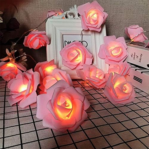 14.7FT 30LED Rose Flower Garland Fairy Lights for Room Party Décor