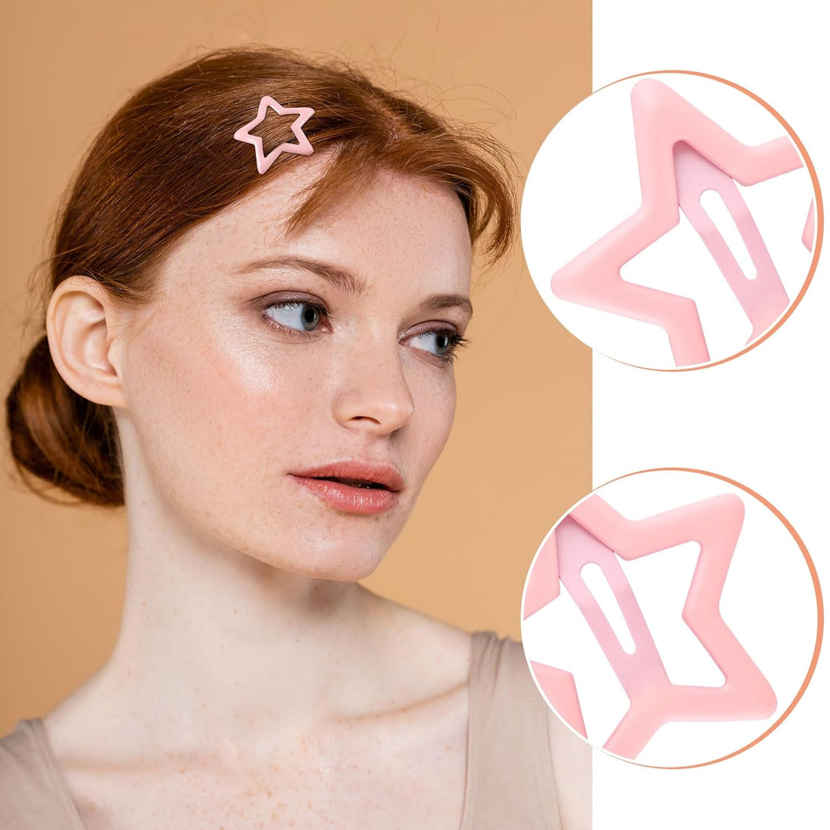 18pcs Star Hair Clips for Women, Cute Star Snap Barrettes, 3 Colors