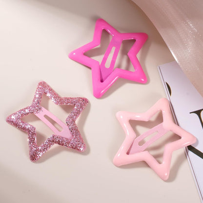 18pcs Star Hair Clips for Women, Cute Star Snap Barrettes, 3 Colors