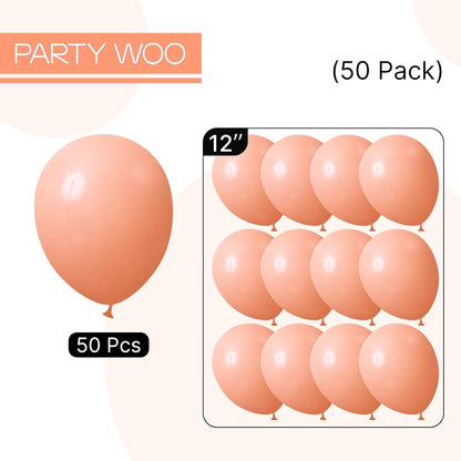Peach Balloons 50pcs Light Orange Latex Helium Balloons 12 Inch