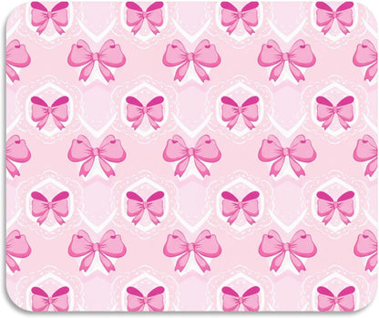 Light Pink Bows Dish Drying Mat, Super Absorbent Kitchen Counter Mat, Heat Resistant Drainer Mat with Non-slip Rubber Backed, 23.6"x19.7"
