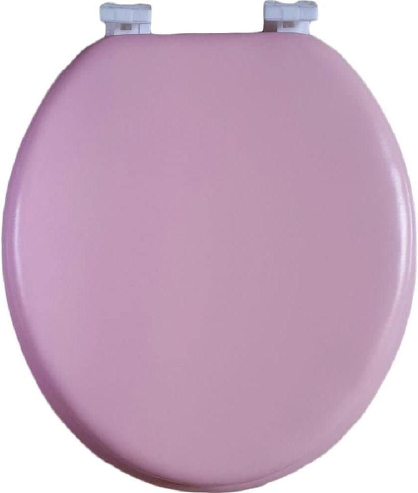 Soft Round Toilet Seat With Easy Clean & Change Hinge, Padded (Pink)*