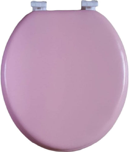 Soft Round Toilet Seat With Easy Clean & Change Hinge, Padded (Pink)*