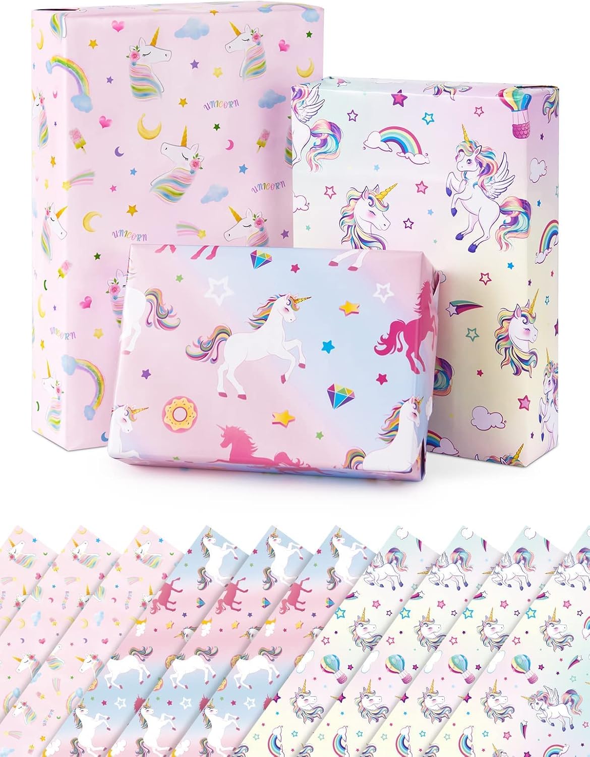 Unicorn Wrapping Paper - 10 Sheet 27" x 20" Unicorn Gift Wrap