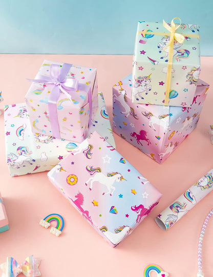 Unicorn Wrapping Paper - 10 Sheet 27" x 20" Unicorn Gift Wrap
