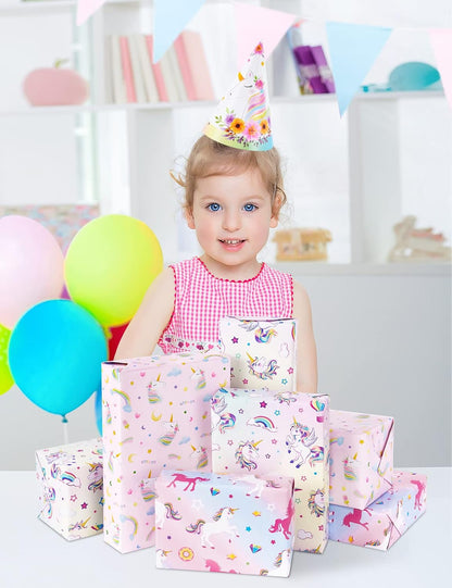 Unicorn Wrapping Paper - 10 Sheet 27" x 20" Unicorn Gift Wrap