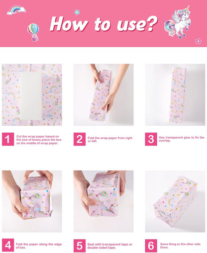 Unicorn Wrapping Paper - 10 Sheet 27" x 20" Unicorn Gift Wrap