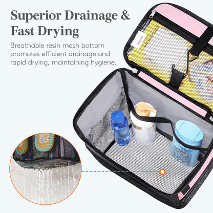 Mesh Shower Caddy, Hanging Bathroom Organizer with Slipper pockets