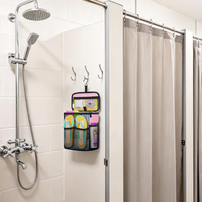 Mesh Shower Caddy, Hanging Bathroom Organizer with Slipper pockets