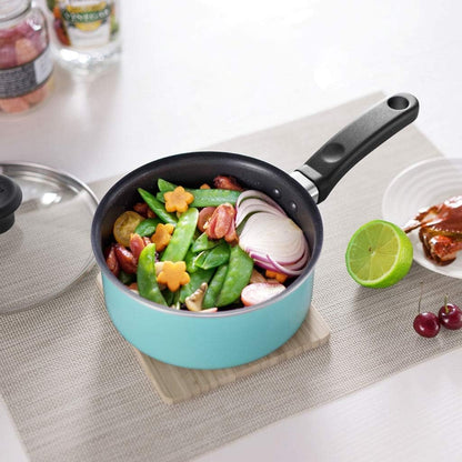 Soup Pot Milk Pan Aluminum Alloy Nonstick Saucepan Glass Lid Soup Pot Nonstick Saucepan Milk Pan (Color : Pink)