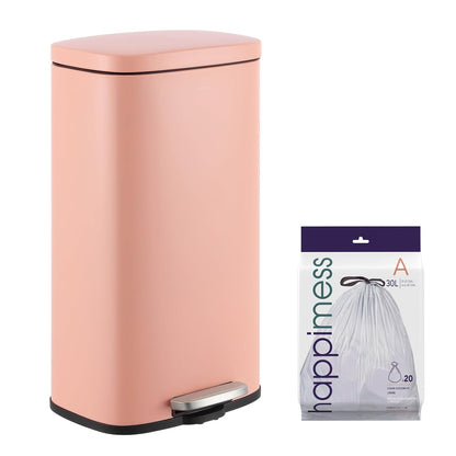 Curtis 8 Gal Step Trash Can Soft Close 25", Flamingo Pink