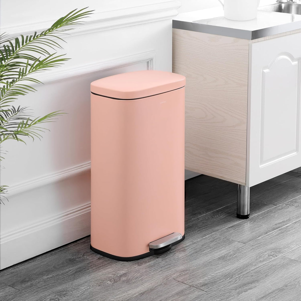 Curtis 8 Gal Step Trash Can Soft Close 25", Flamingo Pink