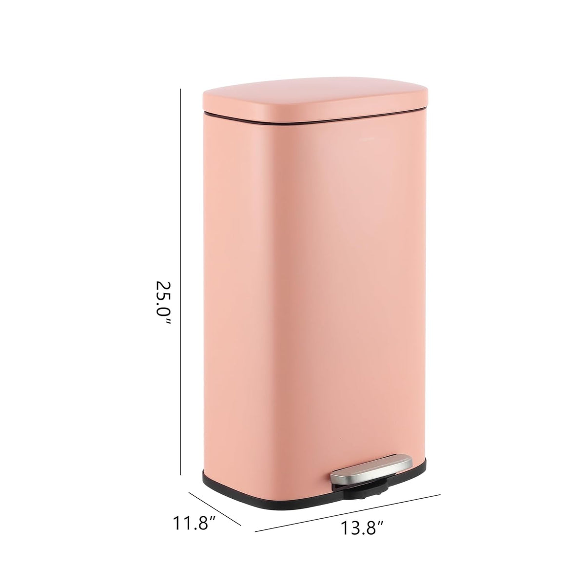 Curtis 8 Gal Step Trash Can Soft Close 25", Flamingo Pink