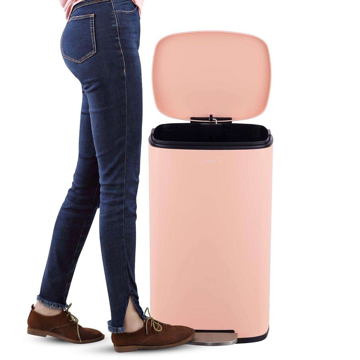 Curtis 8 Gal Step Trash Can Soft Close 25", Flamingo Pink