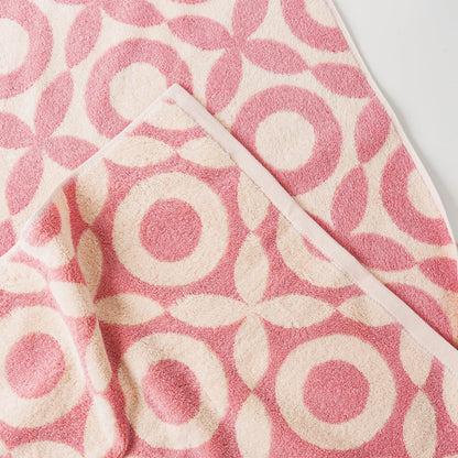 Pink Bath Towels - Set of 2 Made Cotton 27x55 Inches Highly Absorbent for Bathroom (XO)