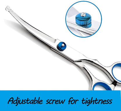 Curved Dog Grooming Scissors,Stainless Steel Pets Grooming Shears