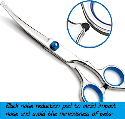 Curved Dog Grooming Scissors,Stainless Steel Pets Grooming Shears