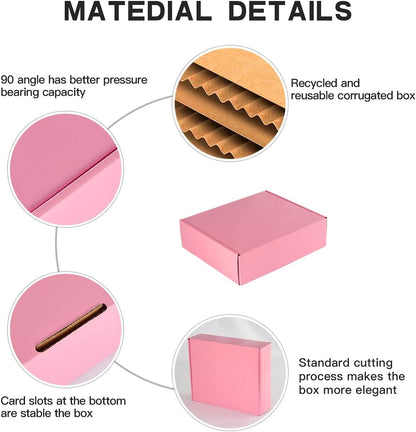 26 Pack 11"x9"x3" Pink Shipping Boxes