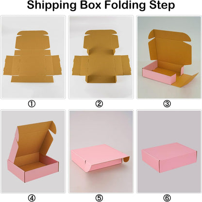 26 Pack 11"x9"x3" Pink Shipping Boxes