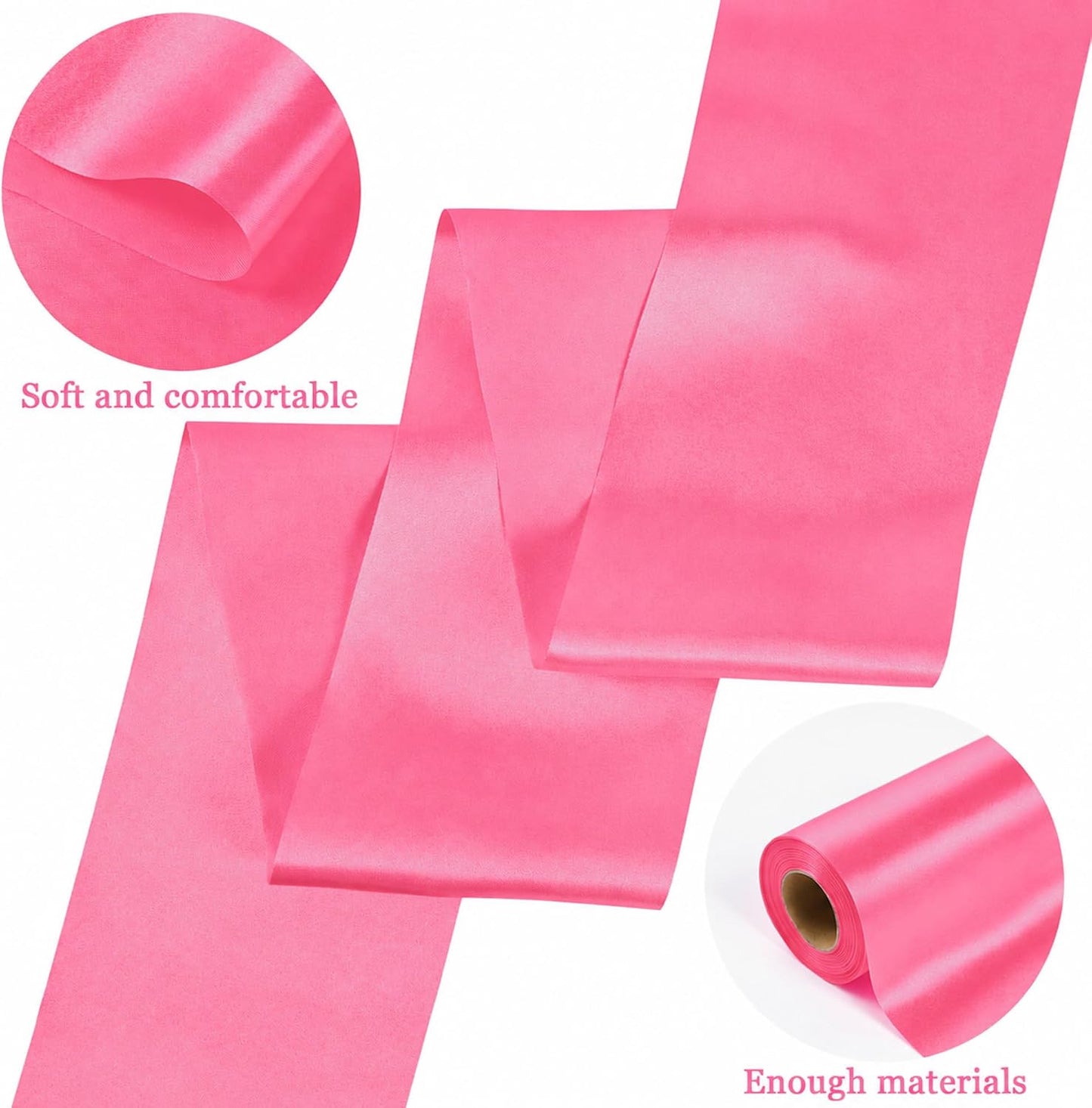 Wide Peach Pink Satin Ribbon 6 Inch x 25Yards Large Ribbon for Cutting Ceremony Grand Opening Chair Sash Table Large Bows Wedding Party Decoration