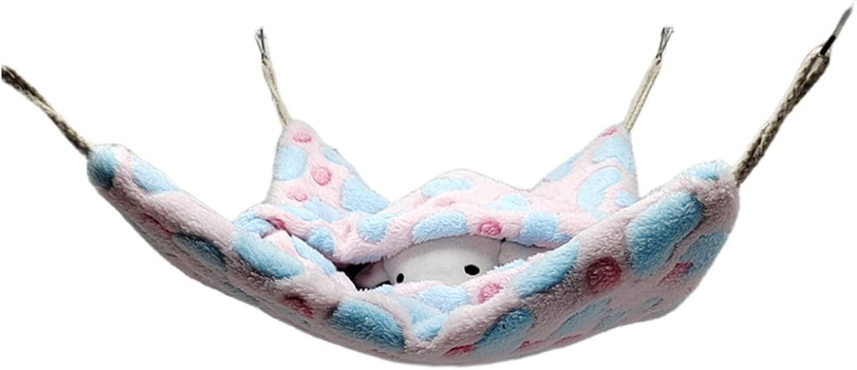 Small Animal Hanging Hammock, Pet Hanging Nap Sack Sleep Bag Bed, Cage Hammock Beds for Ferret Guinea-Pig Sugar Glider Hamster Rat Mice Chinchilla Flying Gerbil and Squirrel (Pink)